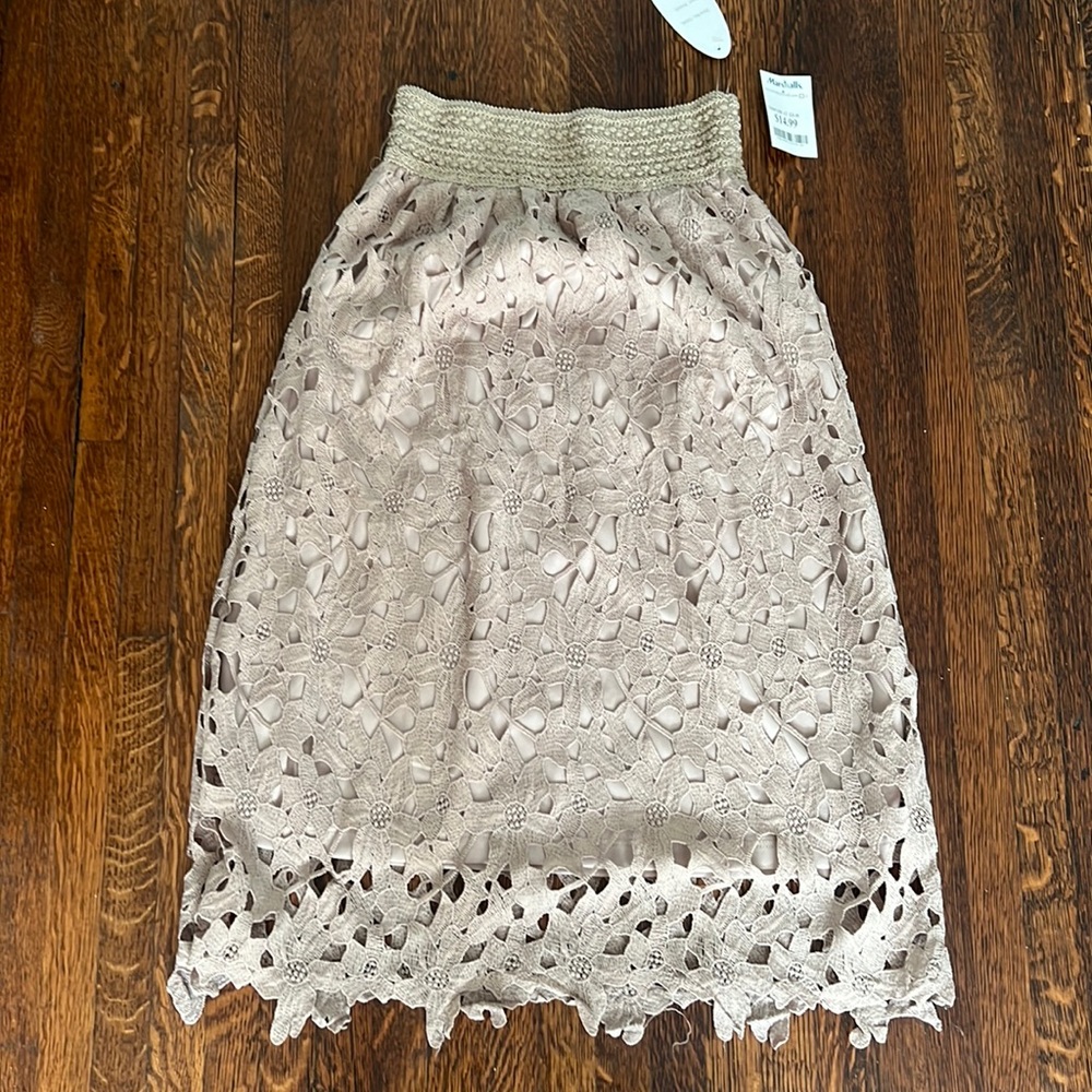 Khaki Eyelet Skirt